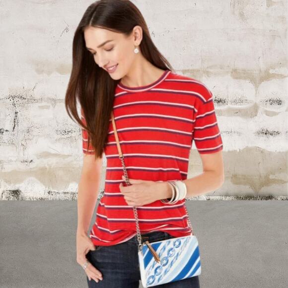 Brighton Handbags - Brighton CRUZ Chain Strap Cross Body Pouch Purse Nautical Leather Blue White NWT